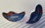 Oorbellen zilver met giethars