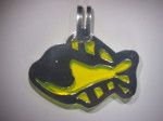 Vishanger, zilver en plexiglas