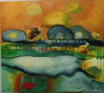 zomerlandschap, 2001, afm. 100x80
